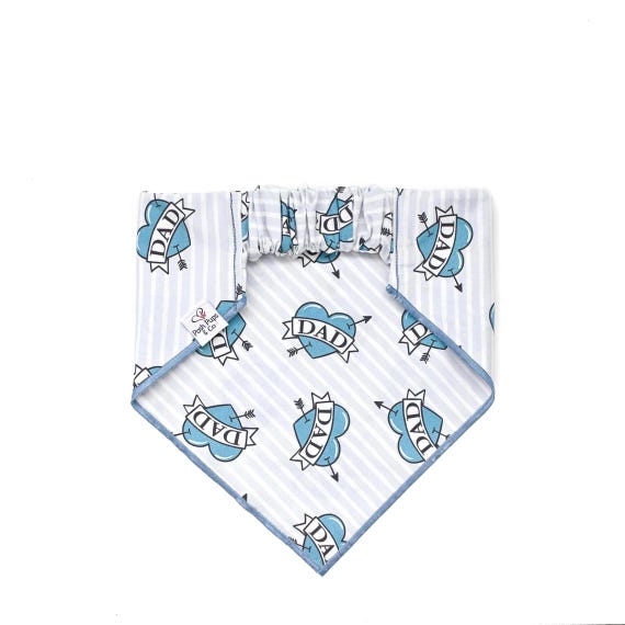 Dad on Blue Dog Bandana, Scrunchie Dog Bandana
