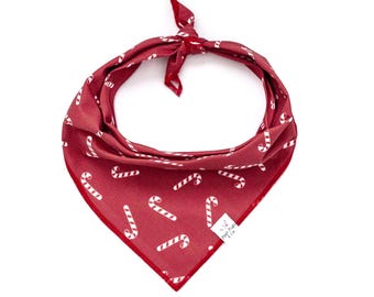Candy Cane Dog Bandana: Red Christmas Pet Bandana