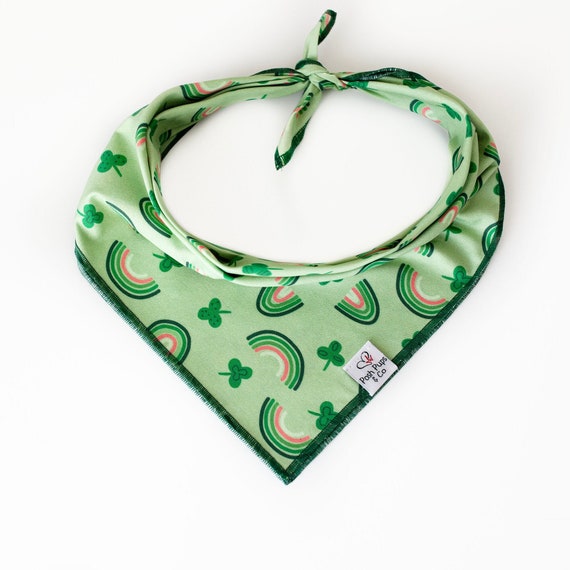 Rainbow and Clover Dog Bandana, St. Patrick's Dog Bandana