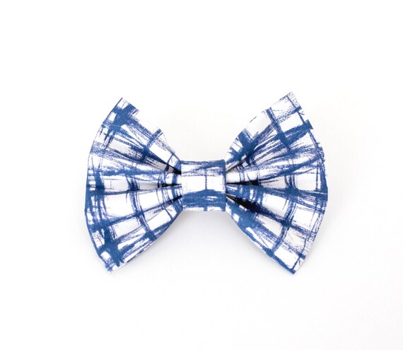 Hudson Dog Bow Tie, Grunge Plaid Dog Bow Tie