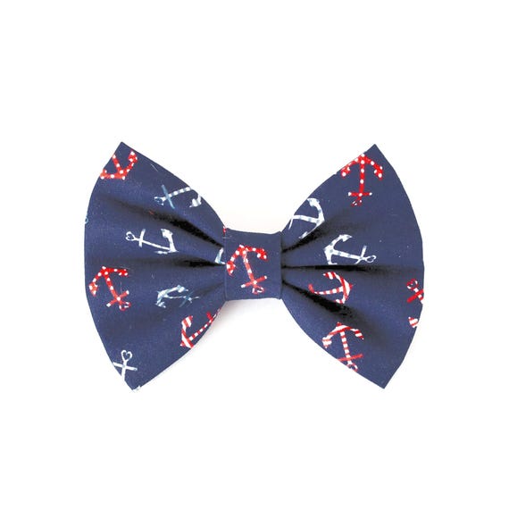 Patriotic Anchor Dog Bow Tie