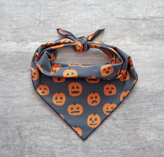 Jack O Lantern Bandana, Pumpkin Dog Bandana