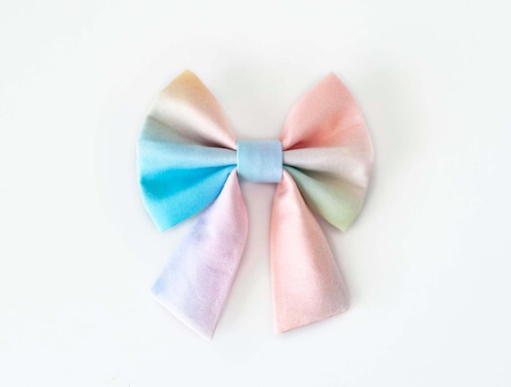 Cambre Sailor Dog Bow , Ombre Rainbow Dog Sailor Bow