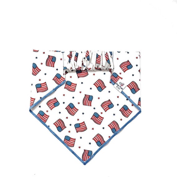American Flag Scrunchie Dog Bandana