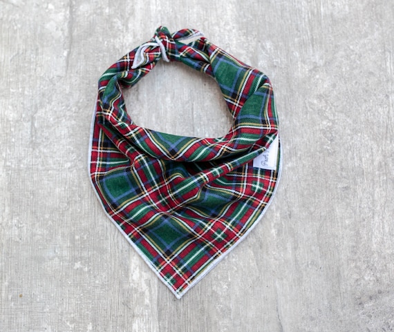 The Finlay Bandana, Green Tartan Plaid Dog Bandana