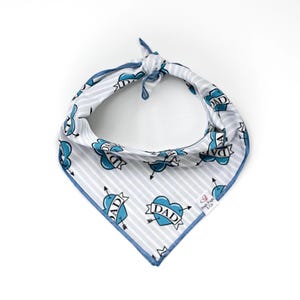 Dad Tattoo Dog Bandana: Handmade Tie-On Style