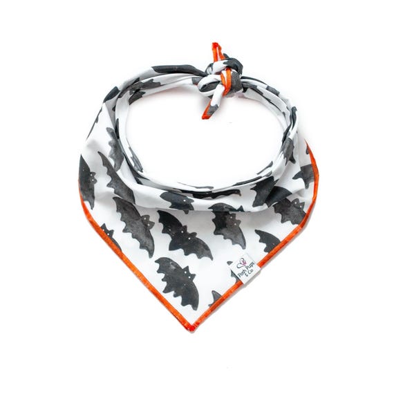 Watercolor Bats Bandana, Halloween Dog Bandana