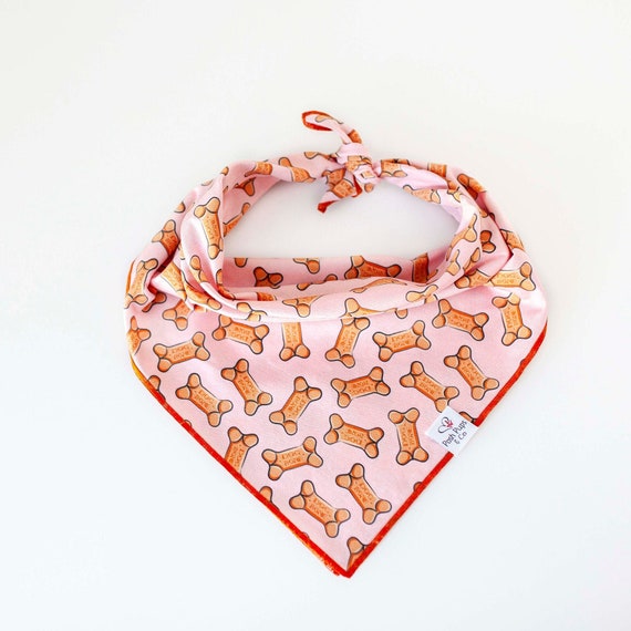 Dog Bone Bandana on Pink