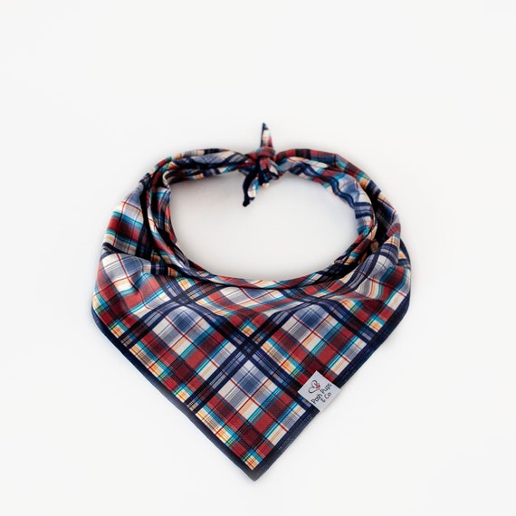 Frances Plaid Bandana, Plaid Autumn Dog Bandana