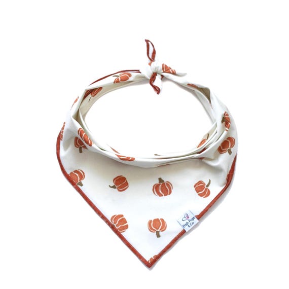 Orange Pumpkins Dog Bandana, Fall Dog Bandana