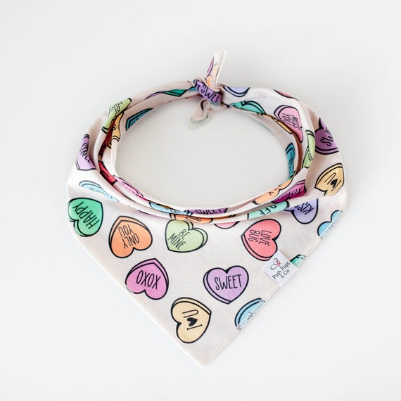 Sweetheart Conversation Hearts Bandana, Valentine's Day Dog Bandana