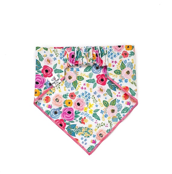 Blossom Scrunchie Dog Bandana, Floral Scrunchie Dog Bandana
