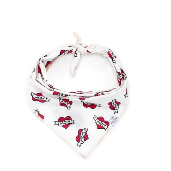 Mom Tattoo Dog Bandana, I love my Mom Dog Bandana