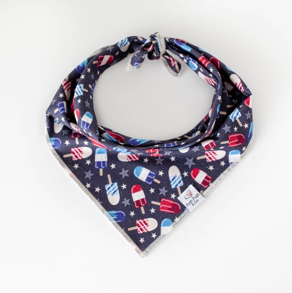 Patriotic Popsicles Dog Bandana, 4th of July Dog Bandana