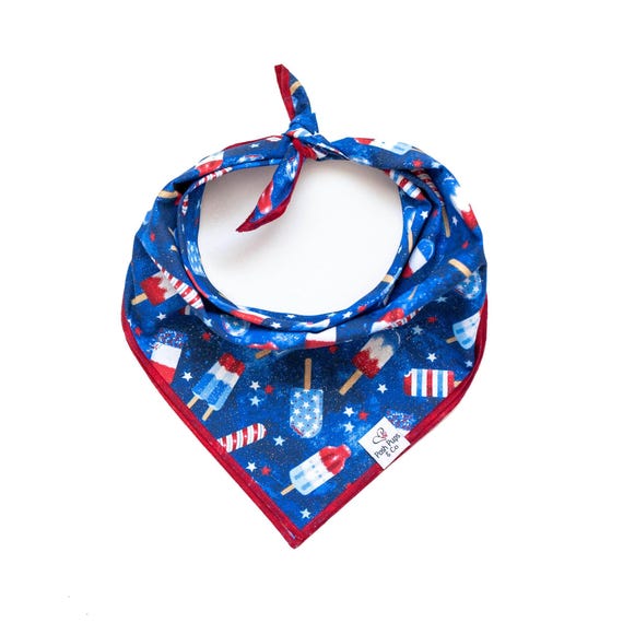 Rocket Bandana, Patriotic Dog Bandana, Patriotic Popsicle Dog Bandana