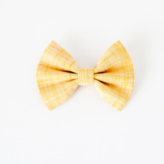 Straw Yellow Dog Bow Tie