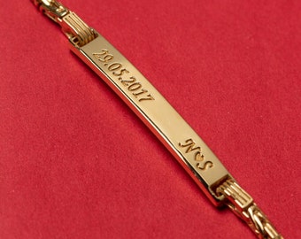 Personalized Men's Bracelet - Custom Name Bracelet  - Block Name Bracelet - Personalized jewelry - Byzantine Chain Bracelet