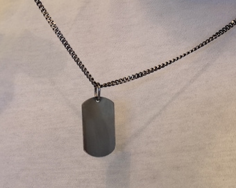 Black  Bar  Necklace - Custom Men Necklace - Mens Necklace -  Men's necklaces - Men's Jewelry - Black jewelry for men - Silver  Men Necklace