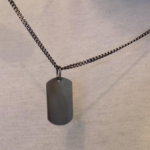 Mens Necklace Black Bar Necklace Custom Men Necklace Etsy