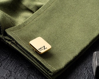 Exquisite Monogram Cufflinks: Elevate Your Festive Attire – Ideal New Year's Gift for Men – Premium Quality, Gold & Silver Options