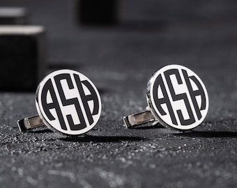 925K Silver Monogram Cufflinks | Elegant Men's Accessory | Unique Customized Gift | Handcrafted Luxury Jewelry | Perfect Christmas Present