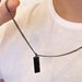 Mens Necklace - Black  Bar  Necklace - Custom Men Necklace - Men's necklaces - Men's Jewelry - Black jewelry for men - Silver  Men Necklace