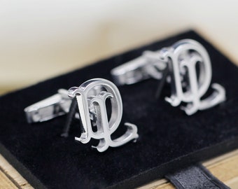 Personalized Name Cufflinks - Customized Cufflinks - Groom Wedding Cufflinks - Groomsmen gift - Initials Cufflinks - Sterling Cufflinks