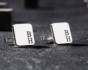 Exquisite Monogram Cufflinks: Elevate Your Festive Attire – Ideal New Year's Gift for Men – Premium Quality, Gold & Silver Options