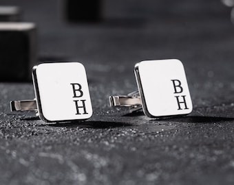 Exquisite Monogram Cufflinks: Elevate Your Festive Attire – Ideal New Year's Gift for Men – Premium Quality, Gold & Silver Options