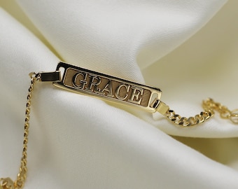 Baby Bracelet Gold - Child ID Bracelet - Baby Bracelet Silver - Baby Shower Gift - Personalized Baby ID Bracelet -