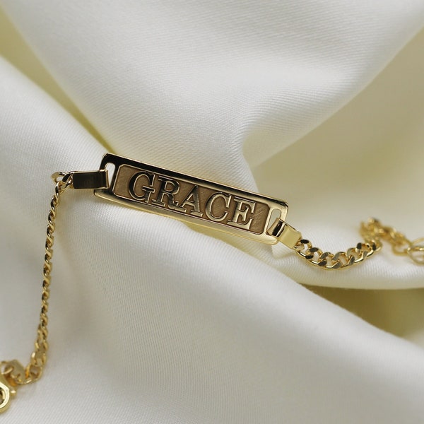 Baby Bracelet Gold - Child ID Bracelet - Baby Bracelet Silver - Baby Shower Gift - Personalized Baby ID Bracelet -