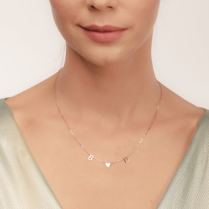 Custom Letter Necklace - Initial Necklace  - Gold Custom Letter Necklace -  Mother&#39;s Day Gift - Bridesmaid Gift - Christmas Gift