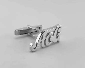 Initial Cufflink - Groom Wedding Cufflinks -Letters Cufflinks - Groom cufflinks - Groomsmen gift - Groomsmen Cufflinks - Father Gift