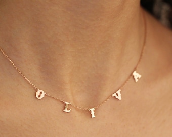 Custom Letter Necklace - Initial Necklace  - Gold Custom Letter Necklace -  Mother's Day Gift - Bridesmaid Gift - Christmas Gift