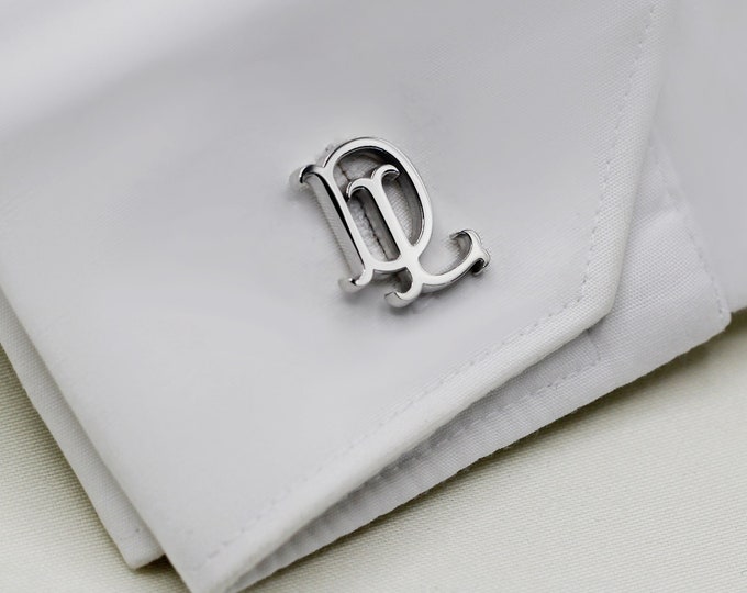 Personalized Sterling Silver Cufflinks: Handmade Initial Cufflinks