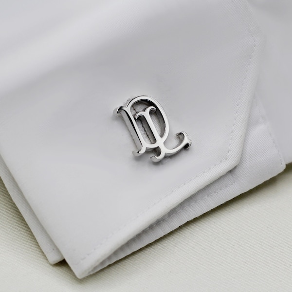 Gemelos de plata de ley personalizados: gemelos con iniciales hechos a mano