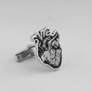 Heart Cufflinks Men's Cufflinks Groom cufflinks Groomsmen gift Groomsmen Cufflinks Father Gift Cufflinks Heart Cufflink image 1