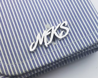 Initial Cufflink -  Personalized Cufflinks - Letters Cufflinks - Groom cufflinks - Groomsmen gift - Groomsmen Cufflinks - Father Gift