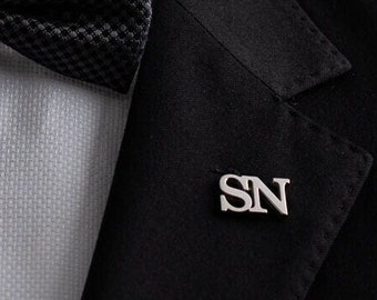 Initial Name Lapel Pin - Letters Lapel Pin - Custom Initials Lapel Pin