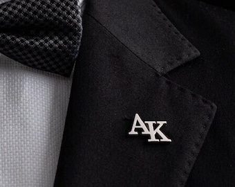 Initial Name Lapel Pin - Letters Lapel Pin - Custom Initials Lapel Pin