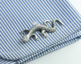 Lizard Cufflinks - Groom Wedding Cufflinks - Men Cufflinks - Men Gift - Groom cufflinks - Groomsmen gift - Groomsmen Cufflinks - Father Gift