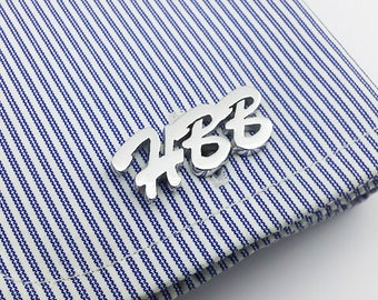 Initial Cufflink Personalized Cufflink - Letters Cufflink - Groom cufflinks - Groomsmen gift - Groomsmen Cufflinks - Christmas Gift