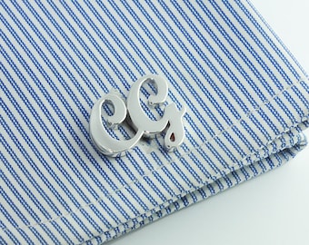 Initial Cufflink - Groom Wedding Cufflinks -Letters Cufflinks - Groom cufflinks - Groomsmen gift - Groomsmen Cufflinks - Father Gift