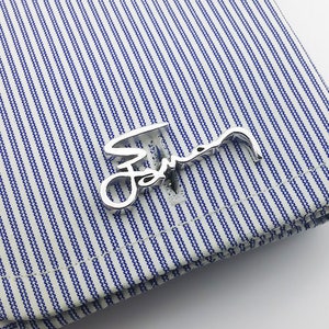 Nombre Enlaces de puños personalizados - Gemelo inicial - Gemelos del novio - Regalo de padrinos de boda - Gemelos de padrinos - Padre- Regalo de San Valentín para él