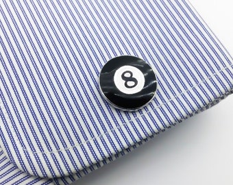 8 Pool Billiards cufflinks - Eight Ball Cufflinks - Snooker cufflinks - Groom cufflinks - Groomsmen gift - Groomsmen Cufflinks - Father Gift