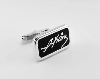 Signature Personalized Cuff Links - Initials Cufflinks - Cufflinks - Groom cufflinks - Groomsmen gift - Groomsmen Cufflinks - Father Gift