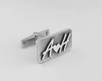 Cufflink -  Wedding Cufflinks, Letters Cufflinks - Initials Cufflinks - Groom cufflinks - Groomsmen gift - Groomsmen Cufflinks - Father Gift