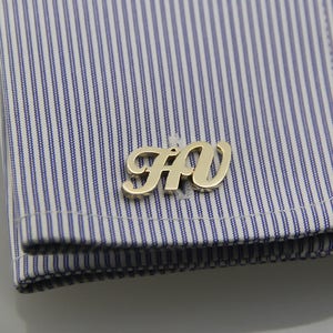 Gemelos personalizados - Gemelos iniciales - Gemelos de letras - Gemelos de novio - Regalo de padrinos - Gemelos de padrinos - Regalo de padre