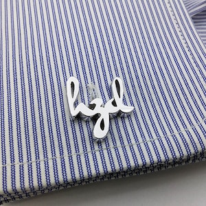 Gemelos personalizados - Gemelos de letras - Gemelos iniciales - Gemelos de novio - Regalo de padrinos - Gemelos de padrinos - Regalo del padre