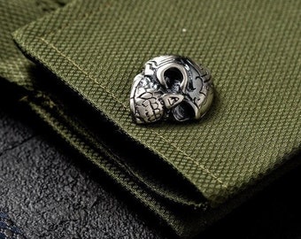 925 Sterling Silver SKULL CUFFLINKS - Best man cufflink - Groomsmen Cufflinks - Mens Jewelry